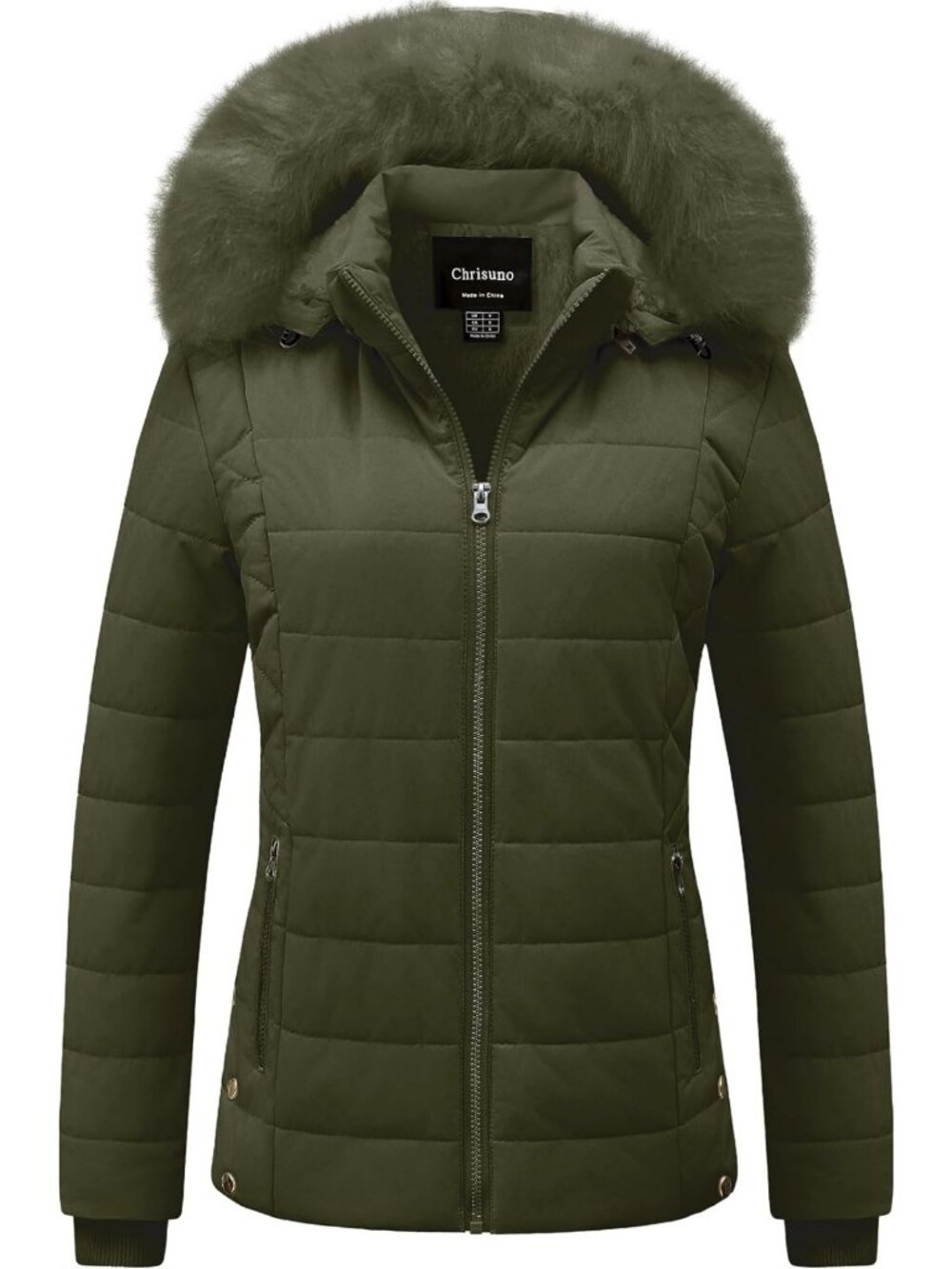 Cozy Women's Lightweight Puffer Coat with Faux Fur Lining & Removable Hood